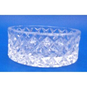 Cubist Pattern Clear Glass Trinket Dish